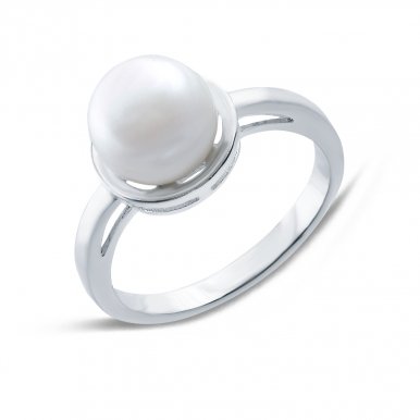 Серебряное кольцо с белым жемчугом R01046PW купить